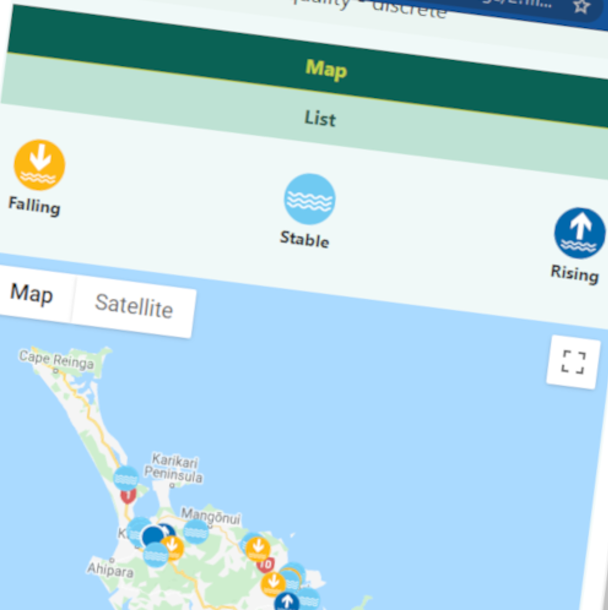 Angle view of environmental portal website